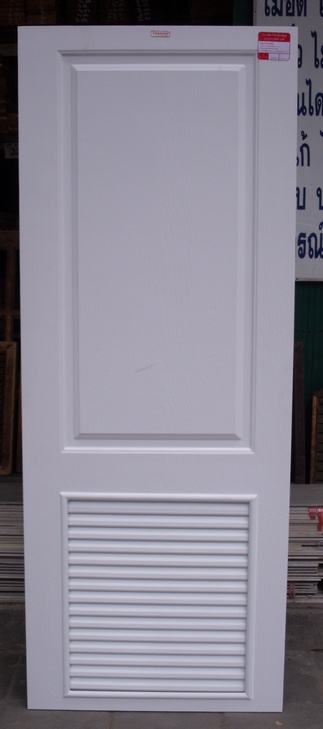 ประตูupvc(ไวนิล) ขนาด 70x180 เกล็ดล่างทุกแบบสีขาว ใช้ภายนอก ทนแดดทนฝน กันน้ำ 100%